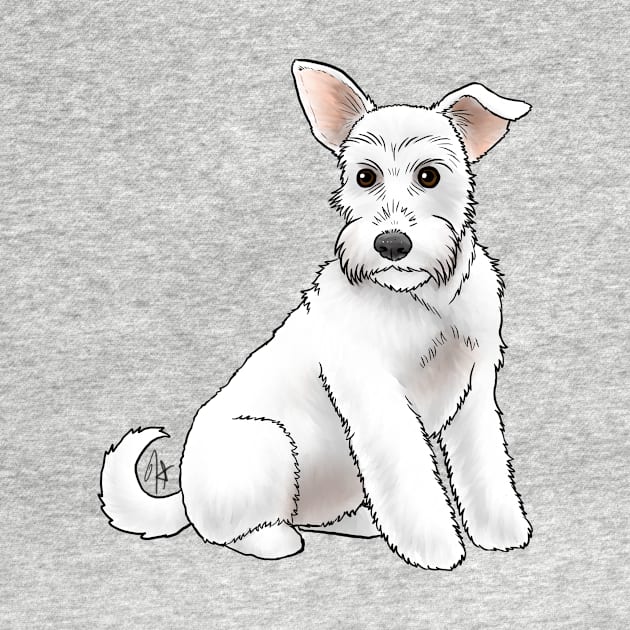 Dog - Miniature Schnauzer - White Natural by Jen's Dogs Custom Gifts and Designs